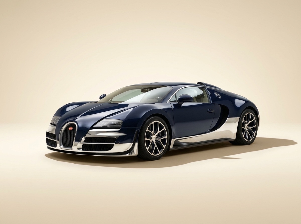Bugatti Veyron Super Sport bleu nuit et chrome