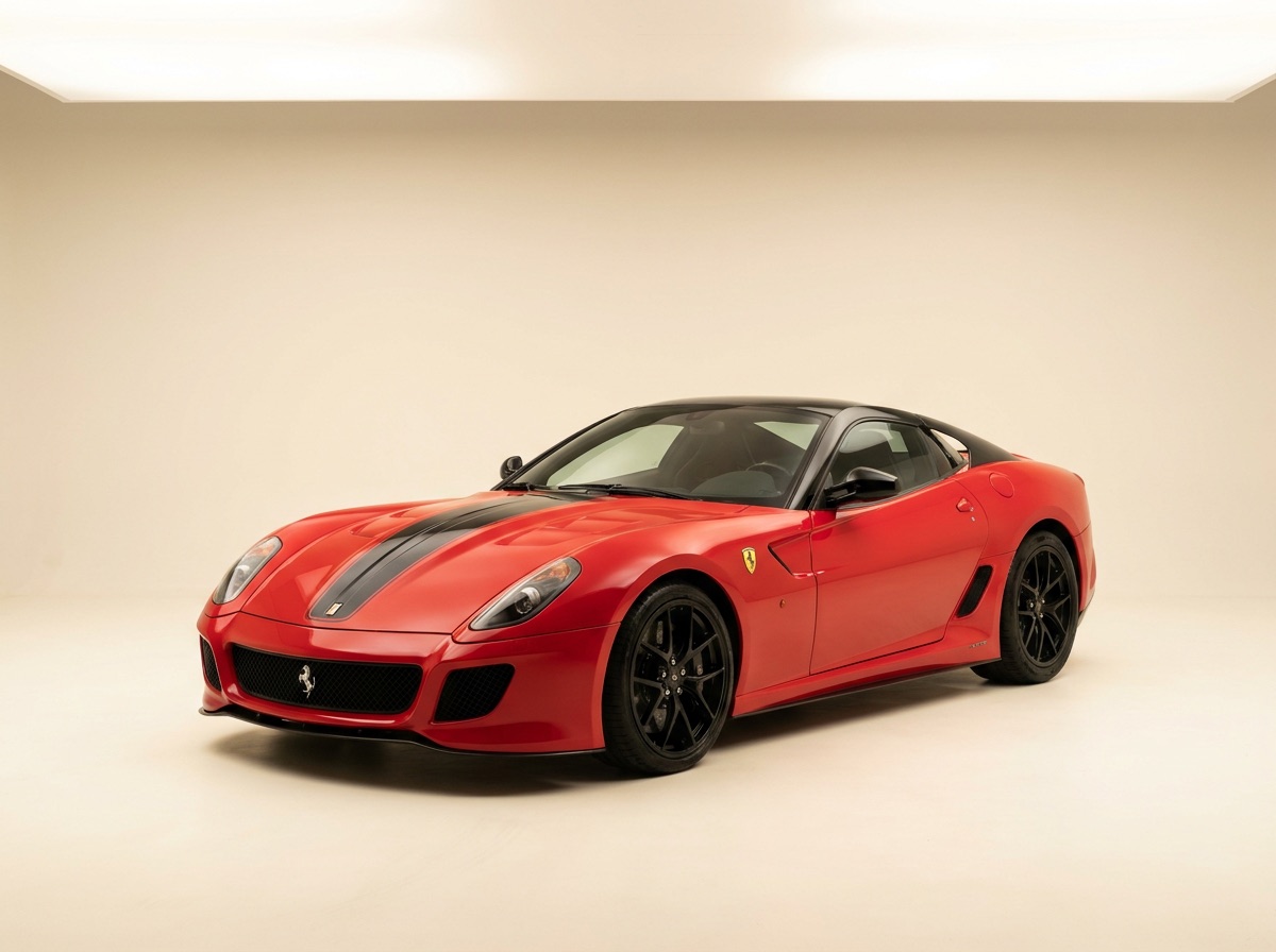 Ferrari 599 GTO rouge à détails noirs
