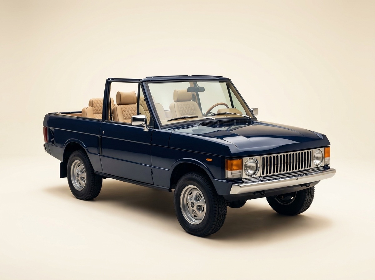 Range Rover Classic sans toit bleu marine